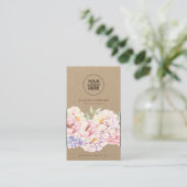 Eenvoudig Elegant Floral Visitekaartje met QR-code (Staand voorkant)