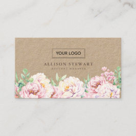 Eenvoudig Elegant Floral Visitekaartje met QR-code