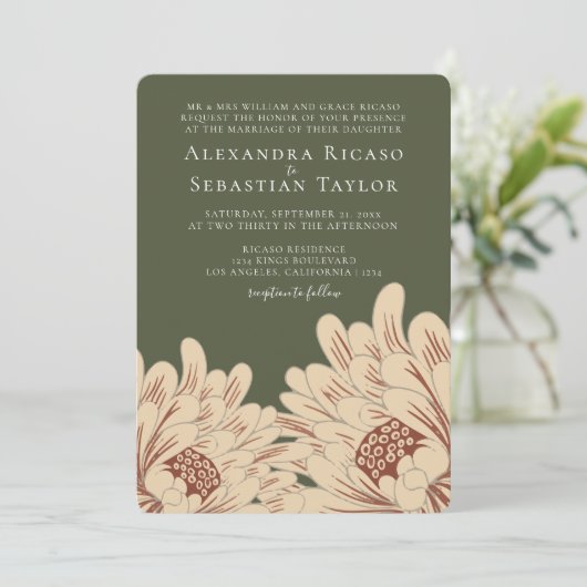 Eenvoudig Elegant Floral Wedding (Staand voorkant)