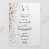 Eenvoudig Elegant Floral Wedding Menu (Voorkant)