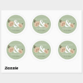 Eenvoudig Elegant Floral Wedding Ronde Sticker (Vel)