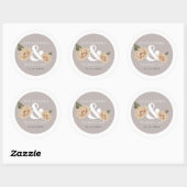 Eenvoudig Elegant Floral Wedding Ronde Sticker (Vel)