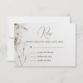 Eenvoudig Elegant Floral Wedding RSVP Kaartje (Voorkant)