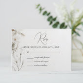 Eenvoudig Elegant Floral Wedding RSVP Kaartje (Staand voorkant)