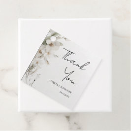 Eenvoudig Elegant Floral Wedding Square Bedankjes Labels