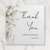 Eenvoudig Elegant Floral Wedding Square Bedankjes Labels (Voorkant)