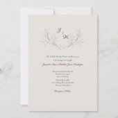 Eenvoudig Elegant Foliage Maroon & Cream Kaart (Voorkant)