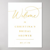 Eenvoudig Elegant Folie Script Event Welkomstteken Afdrukken (Voorkant)