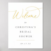 Eenvoudig Elegant Folie Script Event Welkomstteken Folie Afdrukken (Voorkant)