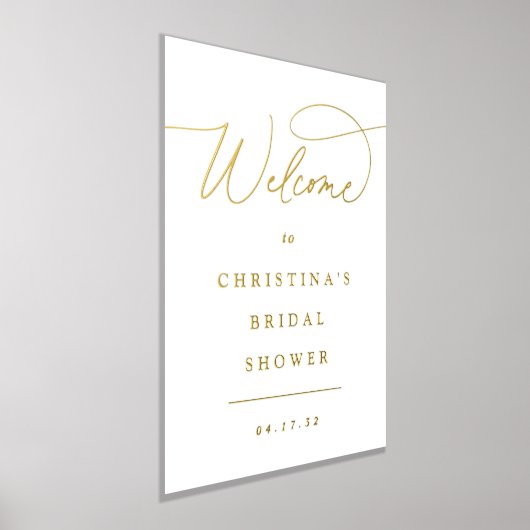 Eenvoudig Elegant Folie Script Event Welkomstteken Folie Afdrukken (Laagn)