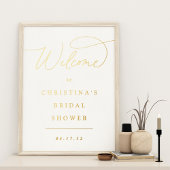 Eenvoudig Elegant Folie Script Event Welkomstteken Folie Afdrukken