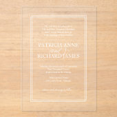 Eenvoudig elegant formeel huwelijk acryl uitnodigingen (Voorkant)