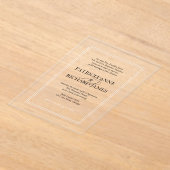 Eenvoudig elegant formeel huwelijk acryl uitnodigingen (Laagn)