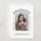 Eenvoudig elegant foto afstuderen aankondiging (Voorkant)