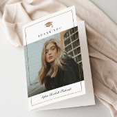 Eenvoudig Elegant Foto Afstuderen Bedankkaart
