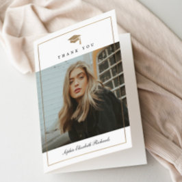 Eenvoudig Elegant Foto Afstuderen Bedankkaart