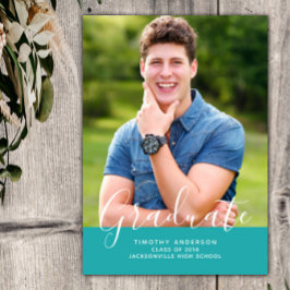 Eenvoudig Elegant Foto Afstuderen Verticaal | BLAU Kaart