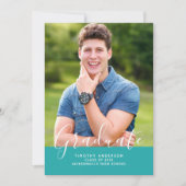 Eenvoudig Elegant Foto Afstuderen Verticaal | BLAU Kaart (Voorkant)