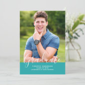 Eenvoudig Elegant Foto Afstuderen Verticaal | BLAU Kaart (Staand voorkant)