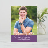 Eenvoudig elegant foto-Afstuderen verticaal | PAAR Kaart (Staand voorkant)