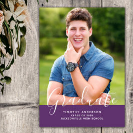 Eenvoudig elegant foto-Afstuderen verticaal | PAAR Kaart
