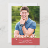 Eenvoudig Elegant Foto Afstuderen Verticaal | Rood Kaart (Voorkant)