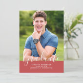 Eenvoudig Elegant Foto Afstuderen Verticaal | Rood Kaart (Staand voorkant)