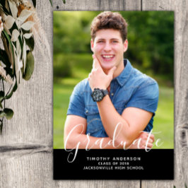 Eenvoudig Elegant Foto Afstuderen Verticaal | Zwar Kaart