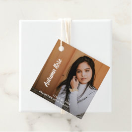 Eenvoudig elegant foto modern Afstuderen Bedankjes Labels