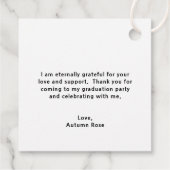 Eenvoudig elegant foto modern Afstuderen Bedankjes Labels (Achterkant)