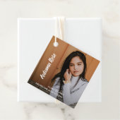 Eenvoudig elegant foto modern Afstuderen Bedankjes Labels (In situ)