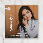 Eenvoudig elegant foto modern Afstuderen Bedankjes Labels (Voorkant)