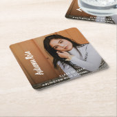Eenvoudig elegant foto modern Afstuderen Kartonnen Onderzetters (Schuin)