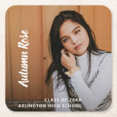 Eenvoudig elegant foto modern Afstuderen Kartonnen Onderzetters (Voorkant)