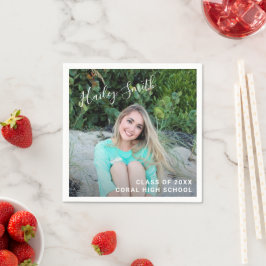 Eenvoudig elegant foto modern Afstuderen Servet
