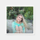 Eenvoudig elegant foto modern Afstuderen Servet (Voorkant)