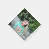 Eenvoudig elegant foto modern Afstuderen Servet (Hoek)