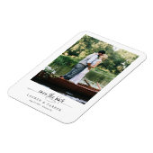 Eenvoudig Elegant Foto Save the Date Script Bruilo Magneet (Linkerzijde)