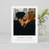 Eenvoudig elegant fotohuwelijk: sla de datum goud folie uitnodiging (Staand Voorkant)