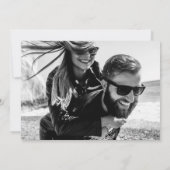 Eenvoudig elegant fotohuwelijk sparen de Datum Kaart (Achterkant)