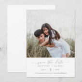 Eenvoudig elegant fotohuwelijk sparen de Datum Kaart (Voorkant / Achterkant)