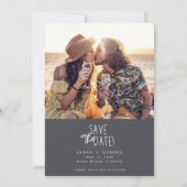 Eenvoudig elegant fotohuwelijk sparen de Datum Save The Date (Voorkant)