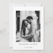 Eenvoudig elegant fotohuwelijk sparen de datum save the date (Achterkant)