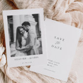 Eenvoudig elegant fotohuwelijk sparen de datum save the date