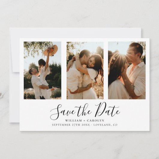 Eenvoudig elegant fotohuwelijk sparen de datum save the date (Voorkant)