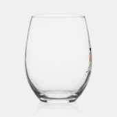 Eenvoudig Elegant Fotonaam Monogram Gift Wijnglas Zonder Voet (Rechts)