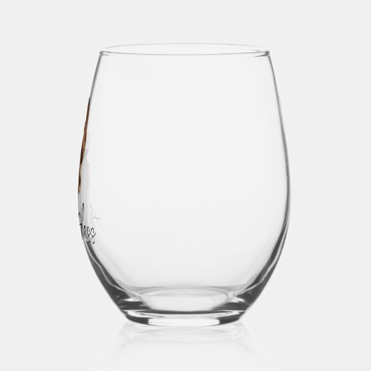 Eenvoudig Elegant Fotonaam Monogram Gift Wijnglas Zonder Voet (Links)