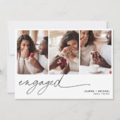 Eenvoudig Elegant Fotoscript QR Code Verloving Kaart (Voorkant)