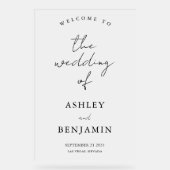 Eenvoudig Elegant Frosted Wedding Welkom Acryl Bord