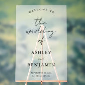 Eenvoudig Elegant Frosted Wedding Welkom Acryl Bord